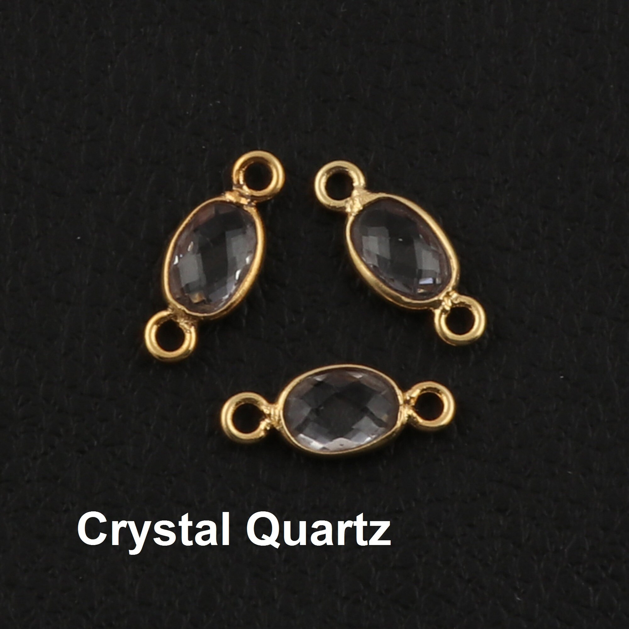 Gemstone Bezel Connectors DIY Making Jewelry Crystal Quartz Etsy