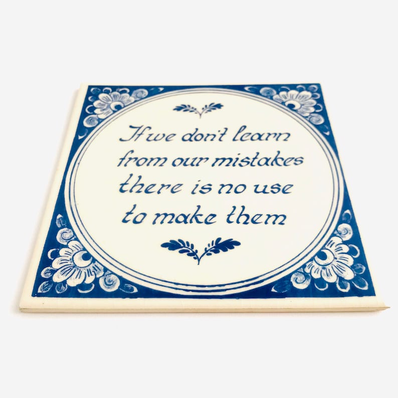 Quote Tiles Wall Hangings Handpainted Delft Blue Vintage Dutch Etsy