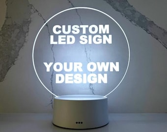 Custom LED Sign: 7" Acrylic, Personalized Design
