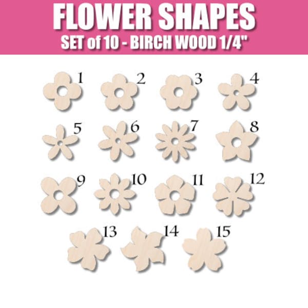 Wood Flower Shapes Etsy