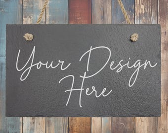 Laser Engraved Slate No Soliciting Sign: Custom Home Decor