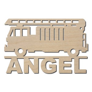 Fire Truck Name Wall Decoration (Wood)