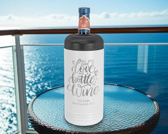Custom Wine Chiller – Stainless Steel Wine Cooler – Personalized Wine Gift – Wedding Gift – Housewarming Gift – Barware