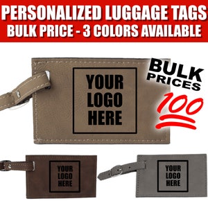 BULK PRICE - 100 Personalized Luggage Tag (Faux Leather -(JP+)) - Your Own Logo.