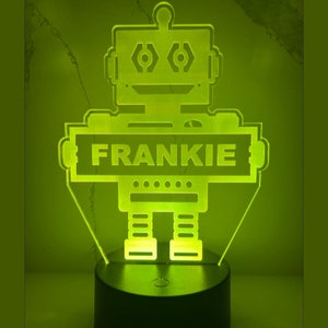 Personalized Robot LED Night Light for Kids&#39; Room. LED Light Base,  Perfect for creating a unique and charming night light experience.