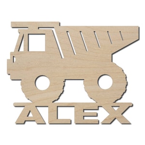 Dump Truck Name Wall Decoration (Wood)