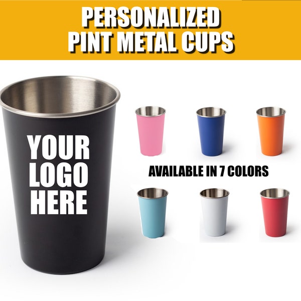 16 oz Pint Metal Cup Personalized