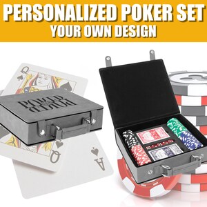 Personalized Poker Set, Engraved Poker Case, Poker Lovers Gift, Husband Gift, Boyfriend Gift, Groomsmen Poker, Custom with your own design