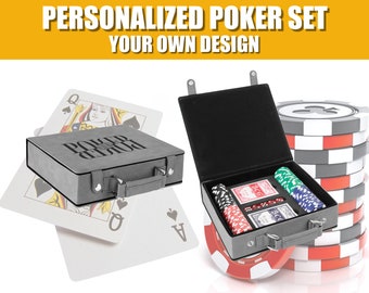 Personalized Poker Set, Engraved Poker Case, Poker Lovers Gift, Husband Gift, Boyfriend Gift, Groomsmen Poker, Custom with your own design