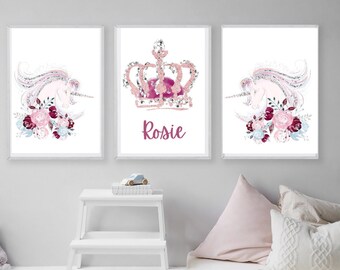 Unicorn Wall DecorUnicorn Wall PrintsDigital ArtKids Room Wall DecorBaby Room Wall ArtPink Room DecorPlay Room DecorGirls Room