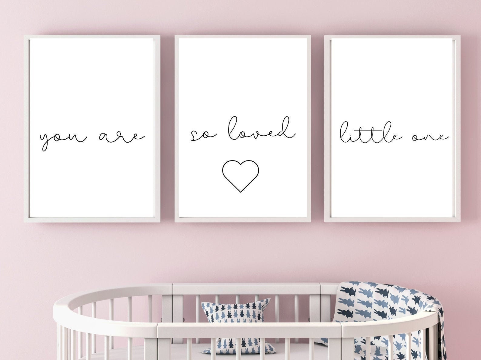 You Are So Loved Print,Set of 3 Nursery Prints,Nursery Decor, Baby Nu…