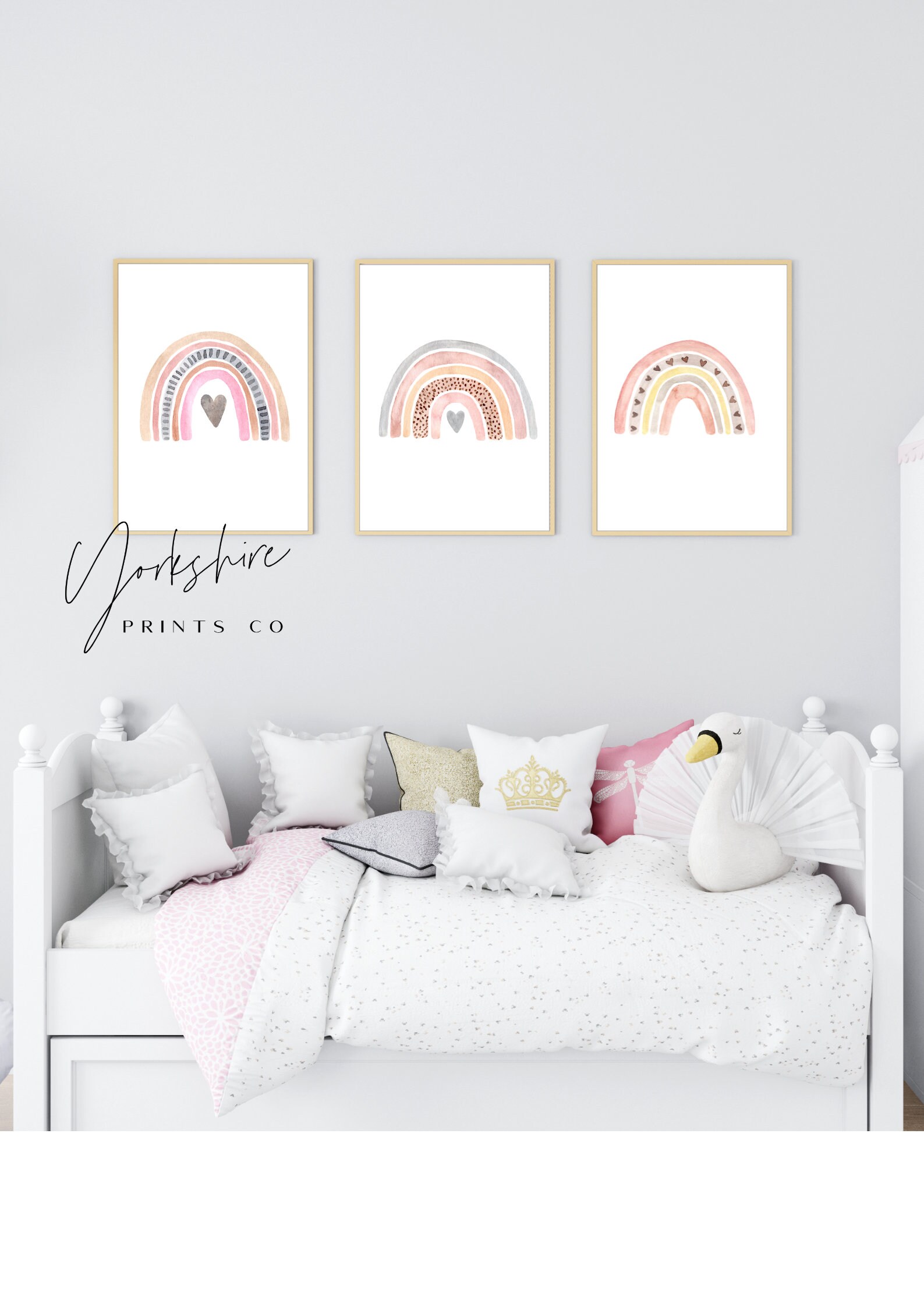 Nursery Wall Art Rainbow Nursery Print set Of 3 water colour Etsy