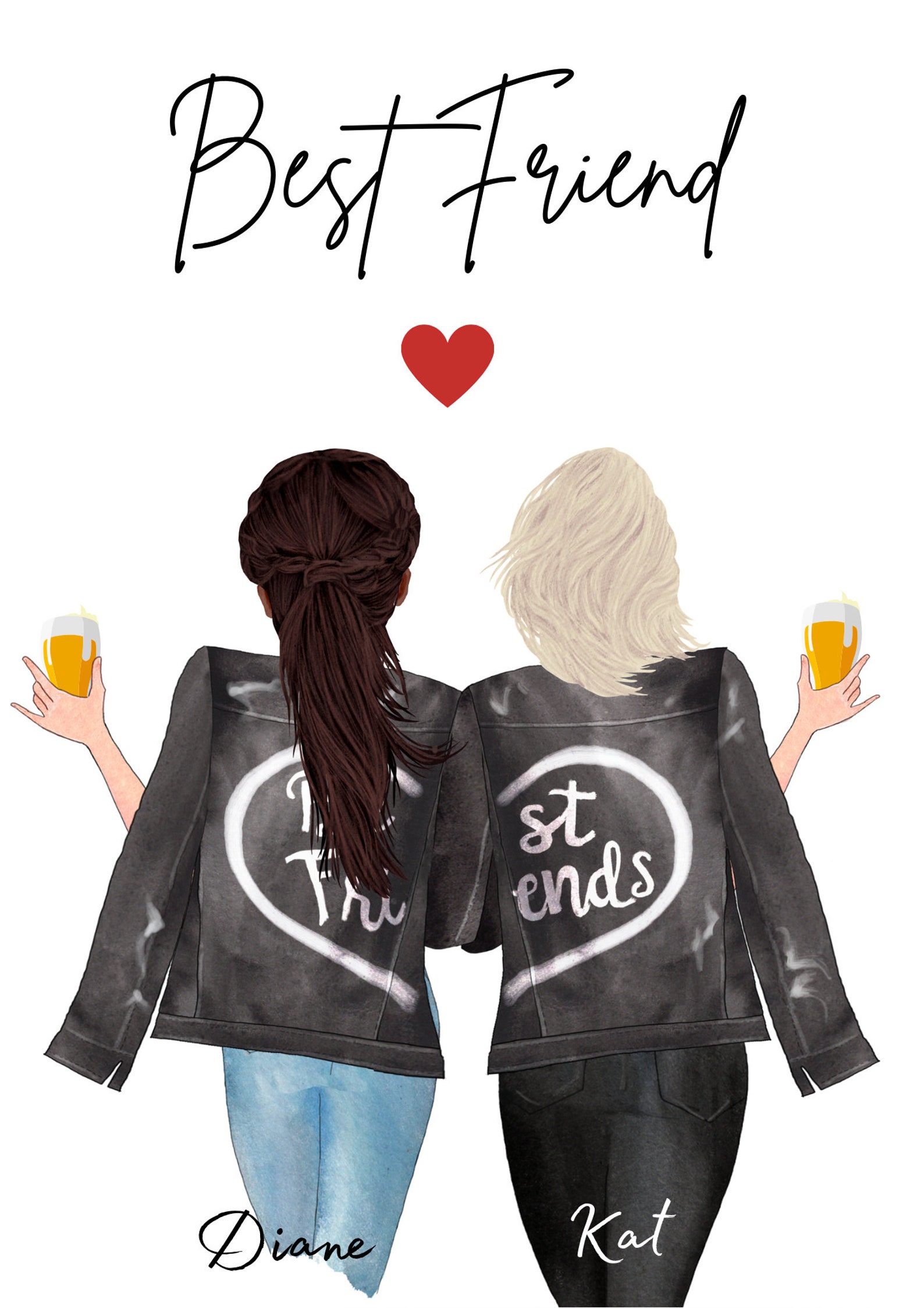 Best Friend Personalised Prints Gift Personalised Friendship Etsy UK