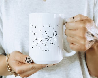Celestial Virgo Zodiac Mug: Astrology Gift, USA Made