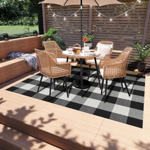 buffalo plaid patio umbrellas Buffalo Plaid Outdoor Rug