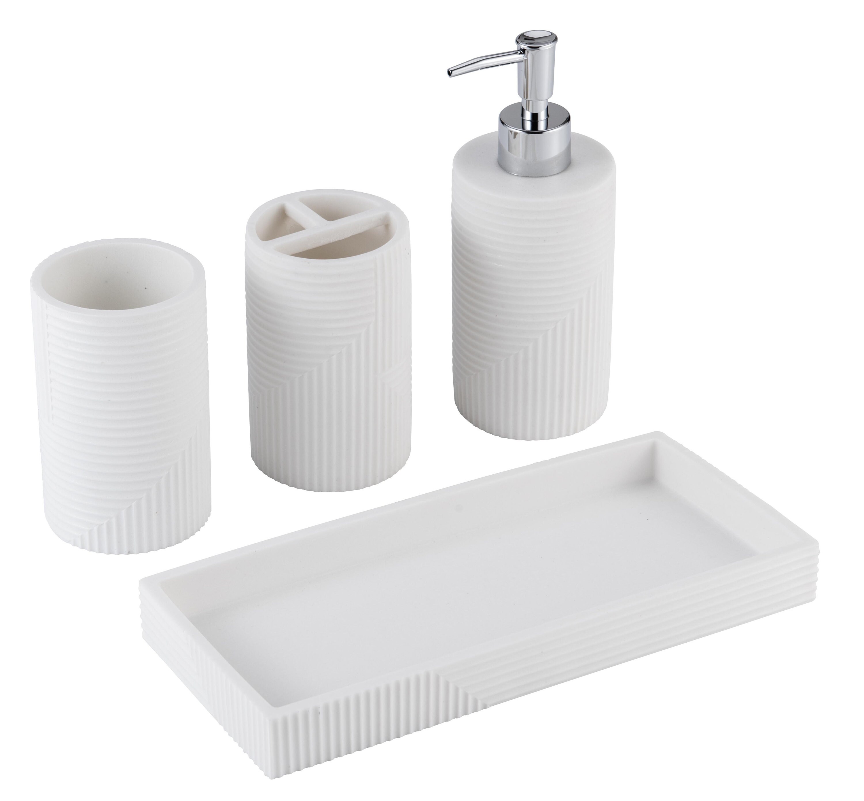 Kralix 4 Piece Bathroom Accessories Set, Modern Bathroom Accessory Set