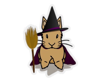 Witch Bunny Halloween Themed Sticker - Halloween Bunny Sticker - Halloween Rabbit Sticker - Cute Pet Animal Sticker - Bunny Rabbit Sticker