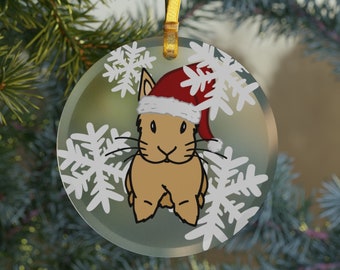 Santa Bunny Christmas Tree Ornament - Cute Christmas Ornament - Rabbit Ornament - Bunny Ornament - Christmas Tree Ornament - Rabbit Lover