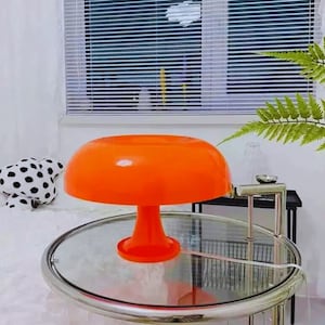 Vintage Bedside LED Orange Mushroom Table Lamp