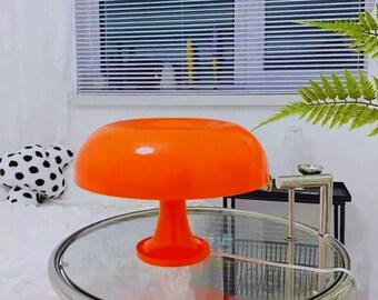 Vintage Bedside LED Orange Mushroom Table Lamp