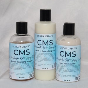 CMS: Cactus, Marshmallow Root, Slippery Elm Bark  Gentle Cleansing Shampoo, Deep Conditioner, Co-wash & Detangling Cream Hair Care Set