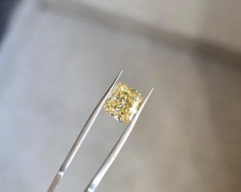 5.06Ct Fancy Yellow Cushion Cut Lab Grown Diamond: IGI Certified CVD Loose Diamond