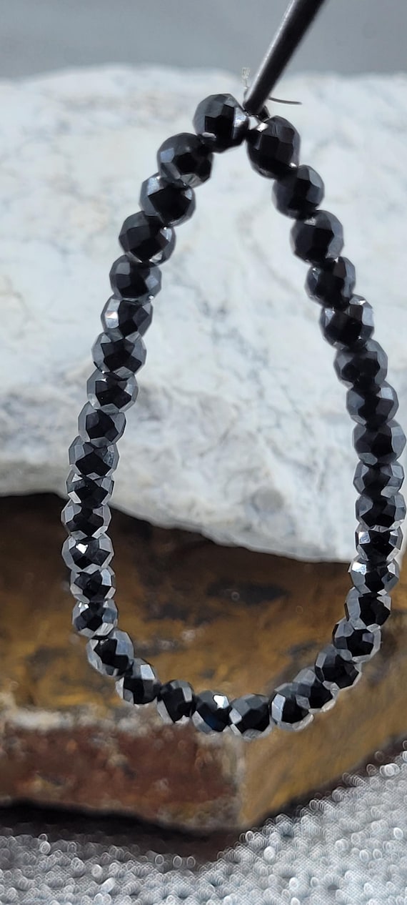 Black Moissanite Diamond Bracelet: AAA Quality 6mm Beads