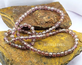 Light Pink Moissanite Beads: Faceted Rondelle AAA Quality, 5-8mm