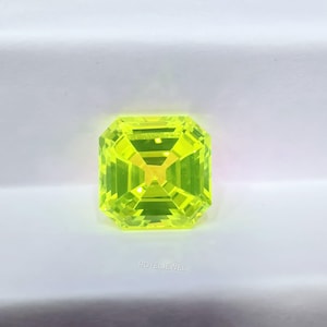 Asscher Cut Lab LuAG: 13.60ct Yellow Lutetium Aluminum Garnet