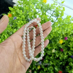 8mm White Moissanite Beads: Faceted Rondelle AAA Quality, 18 Inch Strand