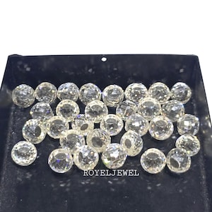 Colorless Moissanite Beads: AAA Quality, 7mm Round, 82.30ct (31 pcs)