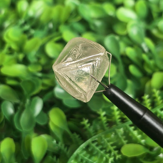 White Moissanite Rough: Octahedron Crystal for Jewelry