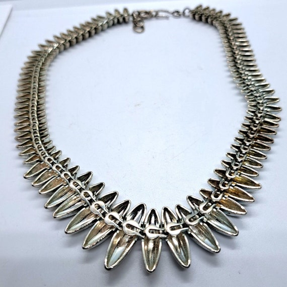 17.5" Monet mid century silver tone necklace - image 3