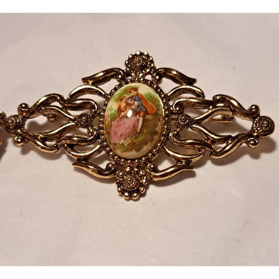 Victorian Style Brooch and Earrings - image 2