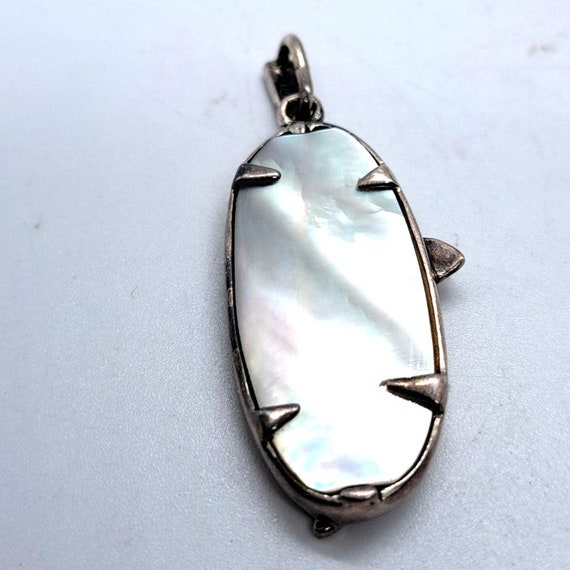 925 Silver Flapper mother of pearl girl 1.5" plus… - image 3