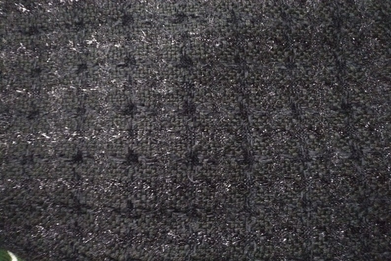 Black Boucle Fabric With Schemering Thread - Etsy