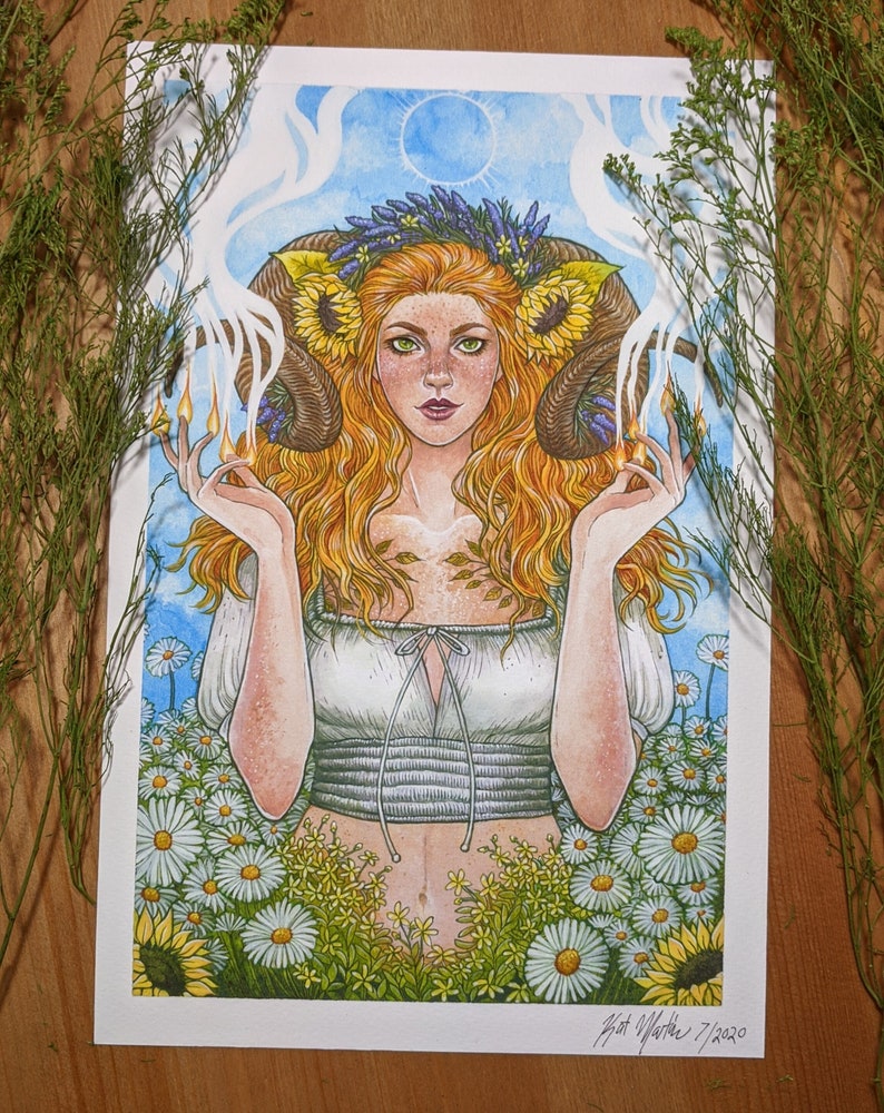 Litha Pagan Summer Solstice Art Print PREORDER Limited | Etsy