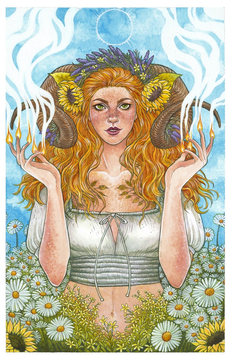 Litha Pagan Summer Solstice Art Print PREORDER Limitado Etsy