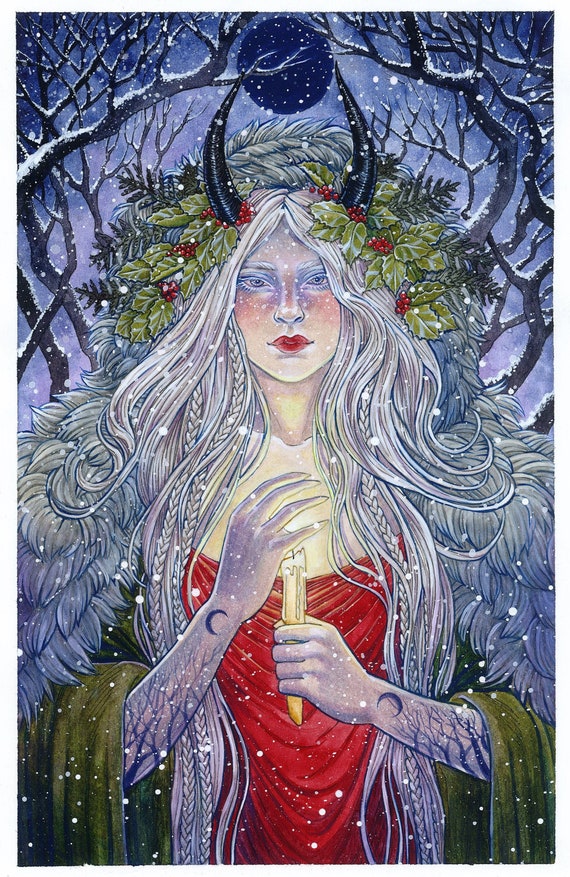 Yule Pagan Winter Solstice Art Print Etsy UK