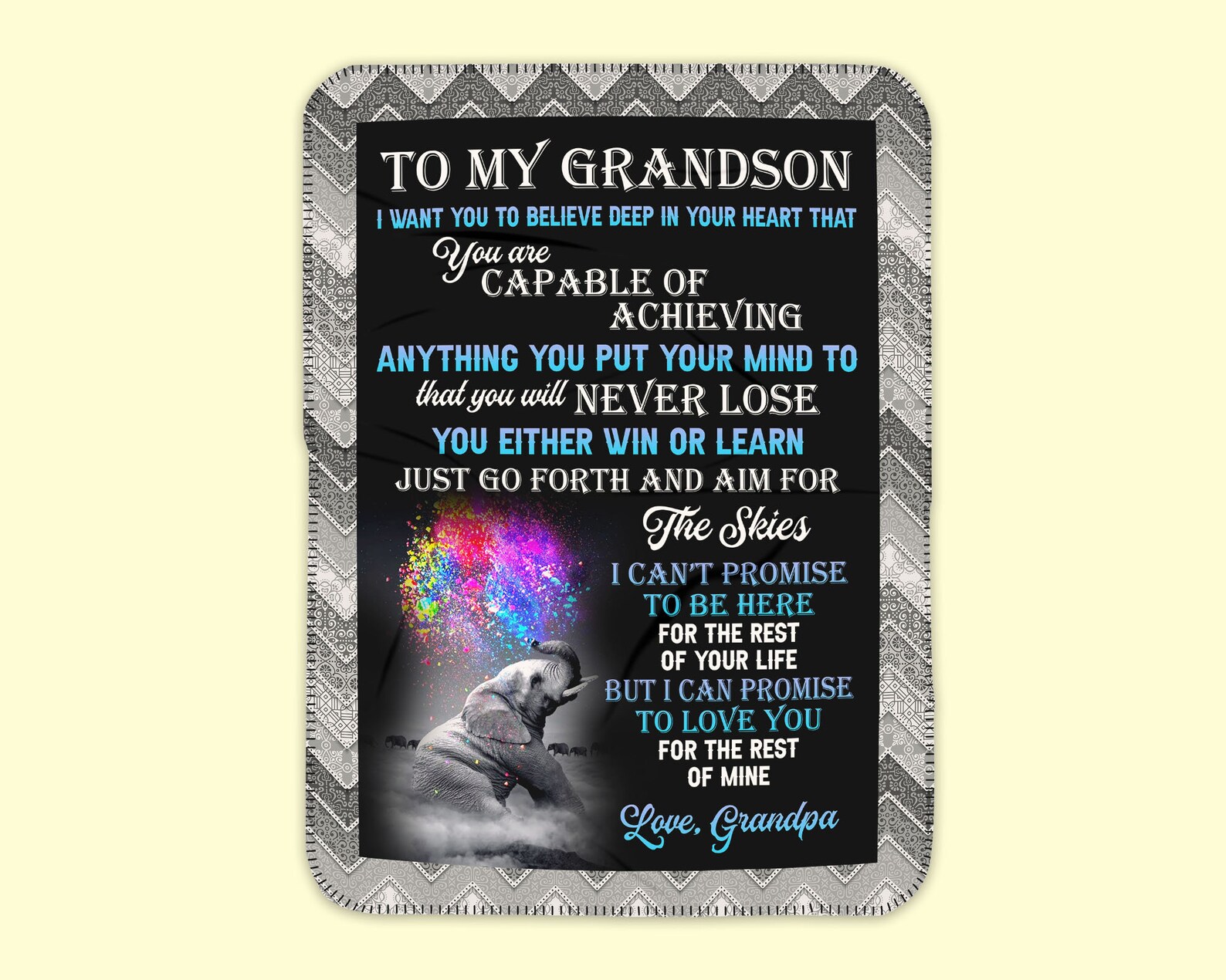 Personalized Blanket For Grandson Gift To My Grandson Etsy