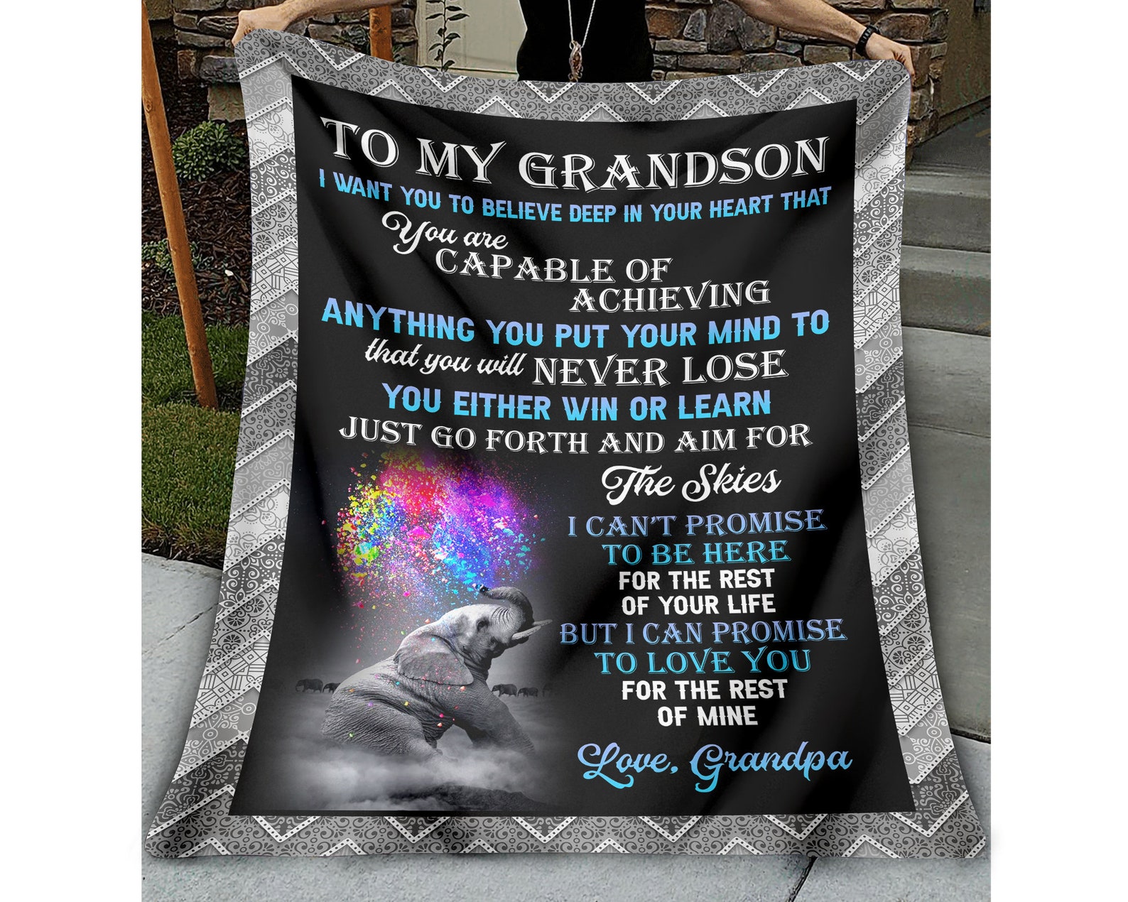 Personalized Blanket For Grandson Gift To My Grandson Etsy