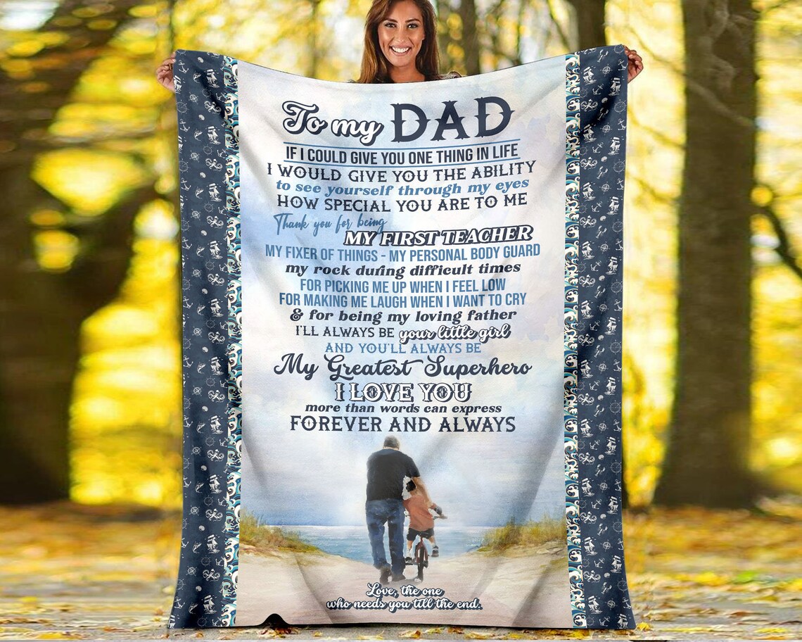 Personalized To My Dad Blanket From Son/Daughter To Dad Gift Etsy