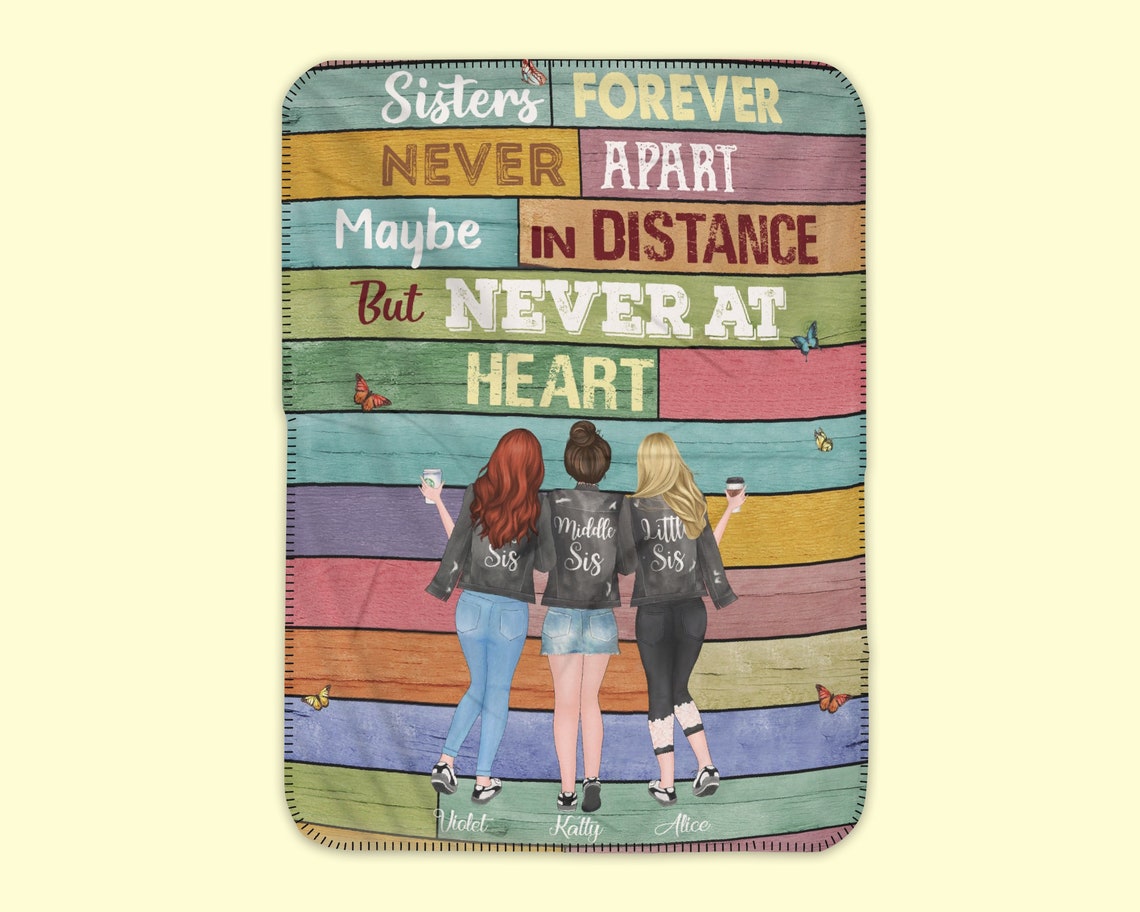 Personalized Sister Forever Blanket Best Friend Gift Etsy