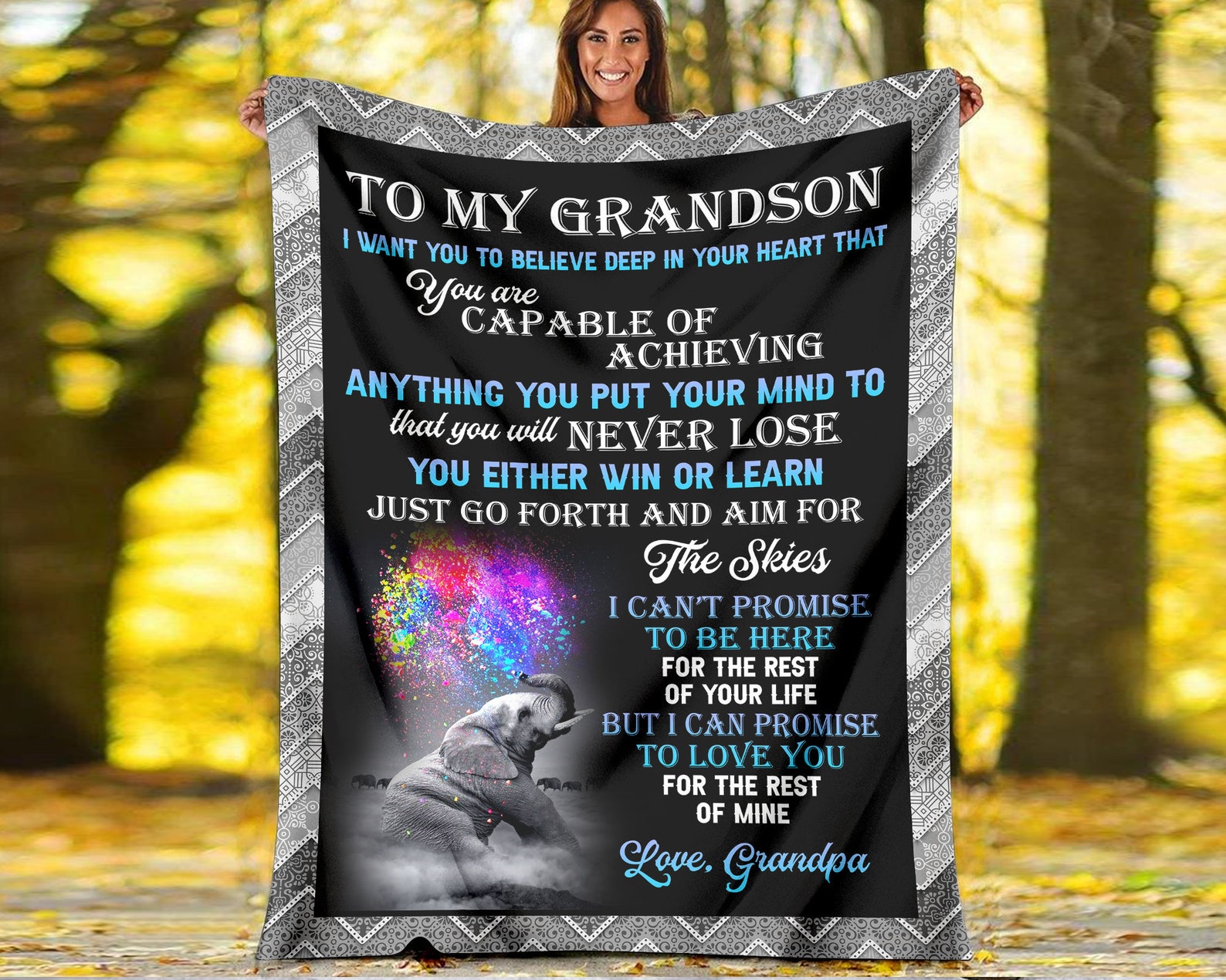 Personalized Blanket For Grandson Gift To My Grandson Etsy