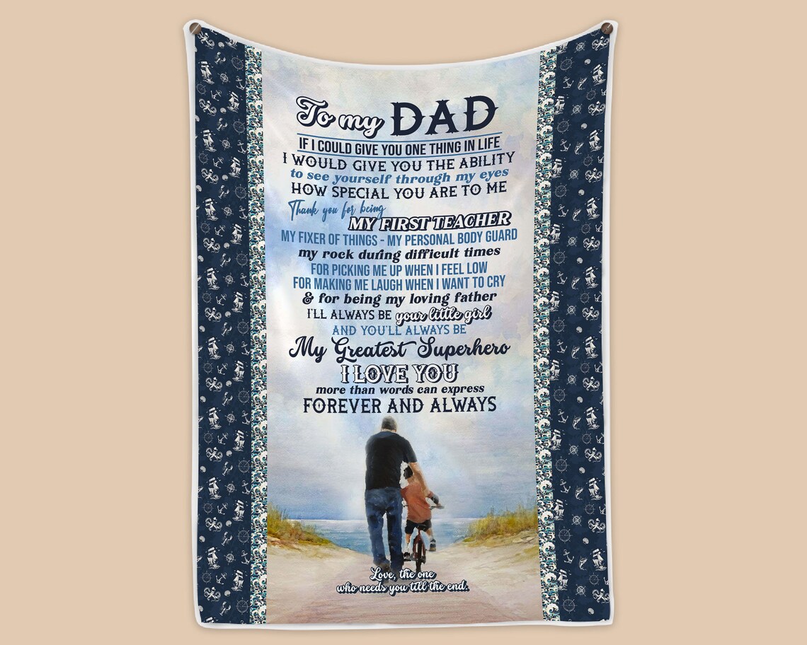 Personalized To My Dad Blanket From Son/Daughter To Dad Gift Etsy