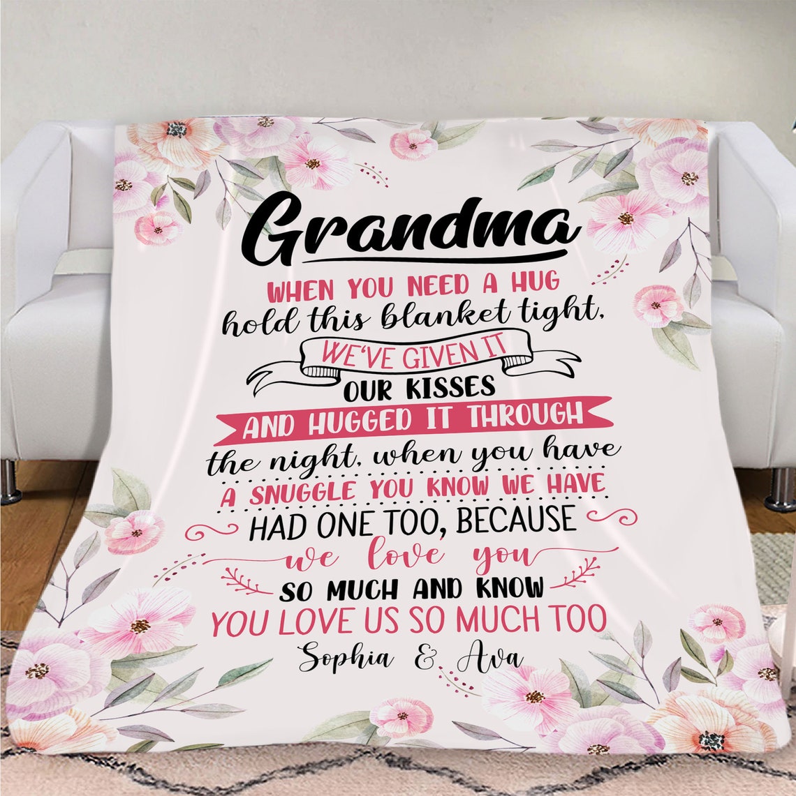 Personalized Grandma Blanket Custom Nana Blanket Nana Etsy
