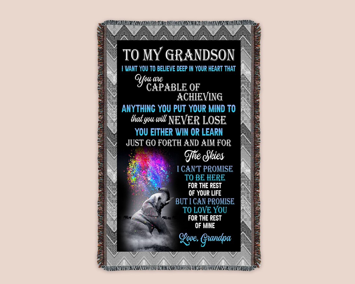 Personalized Blanket For Grandson Gift To My Grandson Etsy