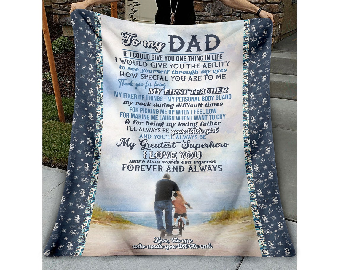 Personalized To My Dad Blanket From Son/Daughter To Dad Gift Etsy