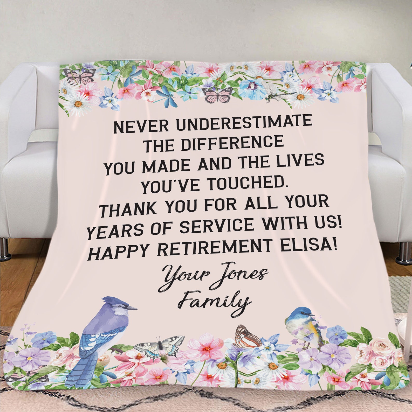 Happy Retirement Blanket Happy Retirement Gift Gift For Etsy