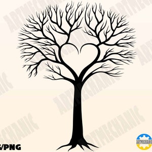 Herz Liebe Baum SVG PNG Silhouette für Ihre Cricut und design.Printing und schneiden Baum des Lebens